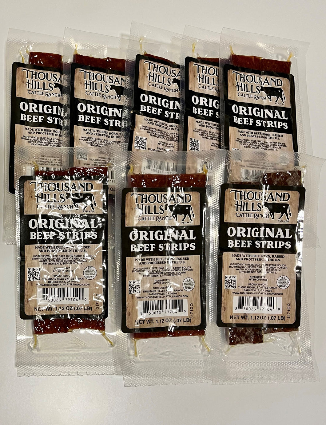 Ready-to-Eat:  Beef Jerky Strips - 1/2 pound packages
